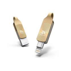 Adam Elements Duo+ – Apple Lightning Flash Drive - 64 GB, Glowing Amber