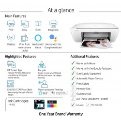 HP Wireless Printer 2622 All in One Print Copy Scan Works with Alexa and Google Assistant) - White