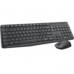 Logitech Wireless Keyboard Mouse Combo for Windows, 3 Year Battery Life, 2.4 GHz Wireless Unifying USB-Receiver, 15 FN Keys, PC/Laptop - Black 