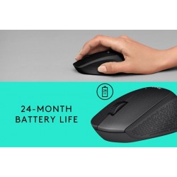 Logitech Wireless Mouse Works with Any PC/Mac/Laptop, 24 Month Battery Life, Silent Buttons - Black