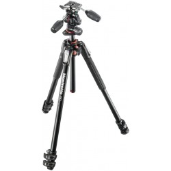 Manfrotto 190 Aluminium 3-Section Tripod Kit with 3-Way Head