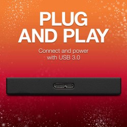 Seagate Backup Plus Slim 1TB External Hard Disk Portable HDD USB 3.0 – Black